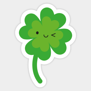 Kawaii Lucky Four Leaf Clover Sticker